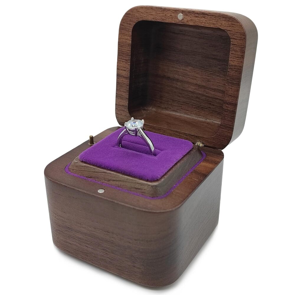 9848 Wooden Musical Ring BoxElegant and Vintage Ring Storage Music Box